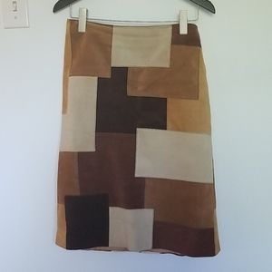 Leather patchwork skirt